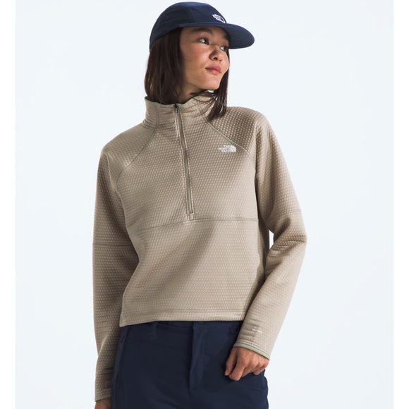 The North Face Tan Quarter-Zip Pullover W Dotknit Thermal 1/4 Zip XXL - Picture 1 of 9